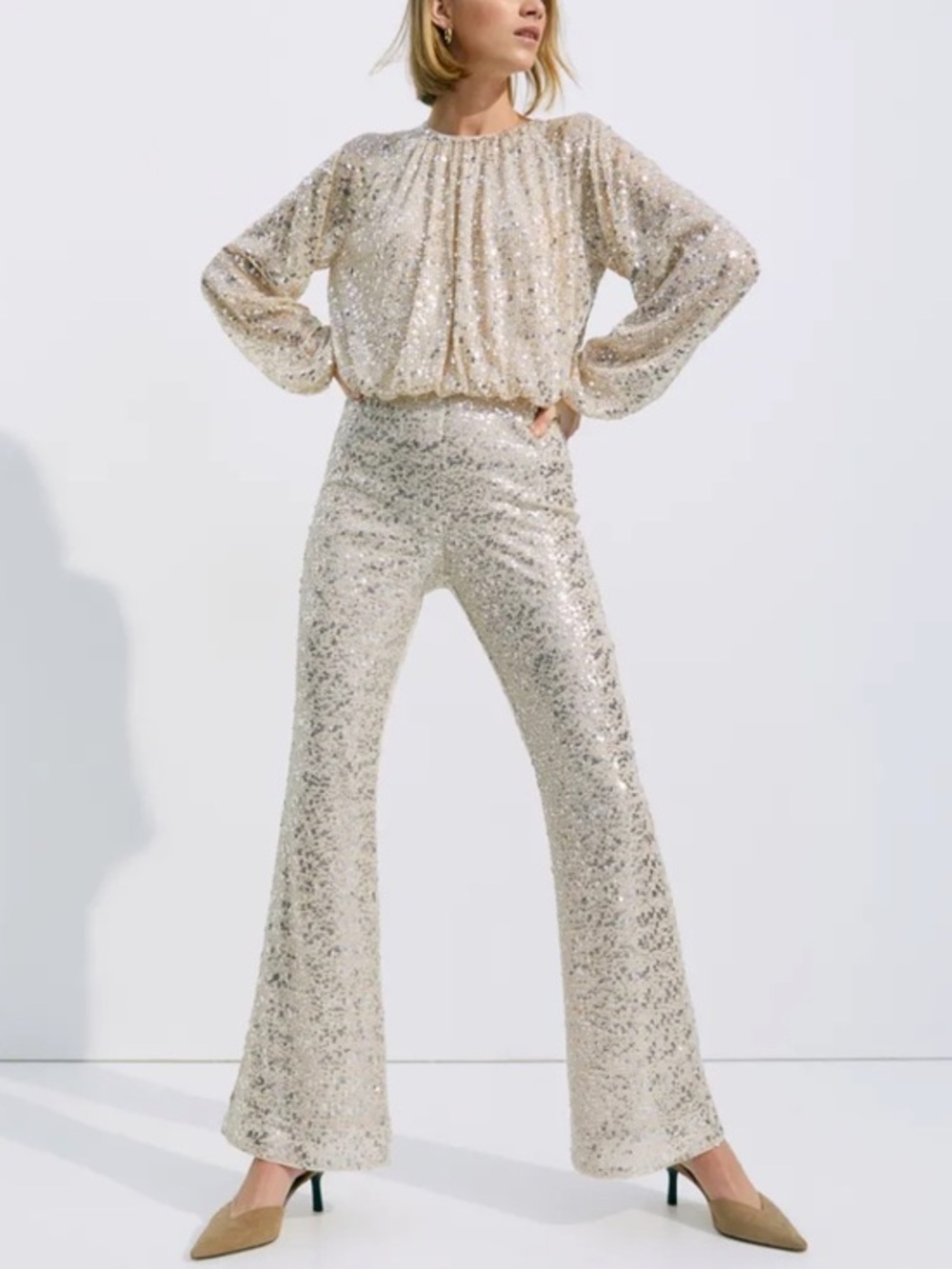 Flared Sequin pants